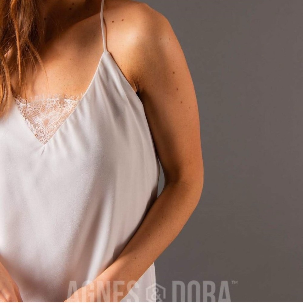 Agnes & Dora White Lace Chiffon Camisole NWT Medium